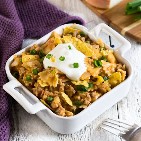 15 Minute Crunchy Taco Pasta