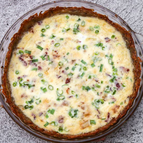 Potato Crusted Quiche with Bacon