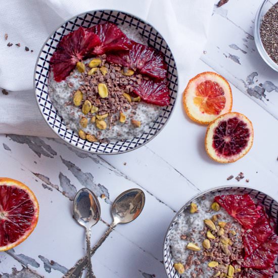Blood Orange Vanilla Chia Pudding