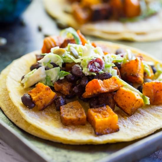 Butternut Squash & Black Bean Tacos