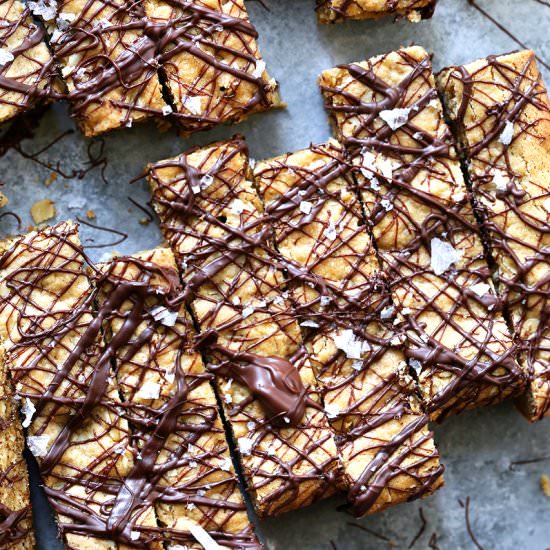 Oatmeal Cashew Butter Cookie Bars