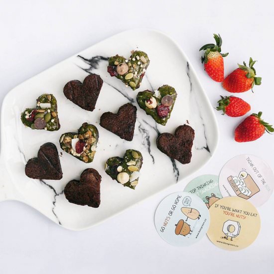 Matcha PB Heart Brownies !