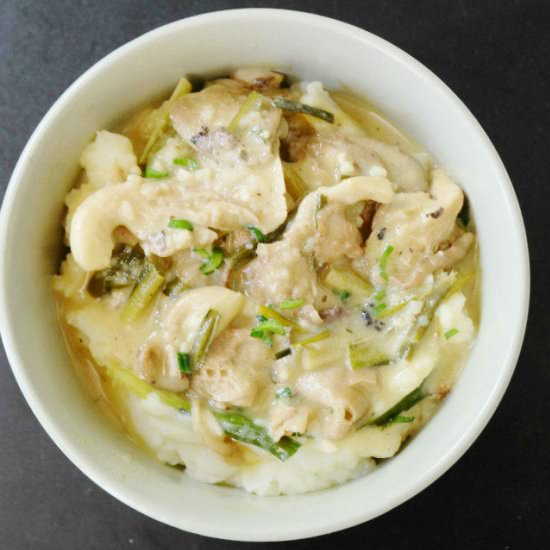 Creamy Garlic Oyster Mushrooms
