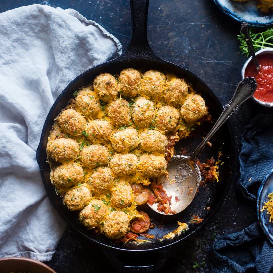 Cajun Cauliflower Tot Casserole