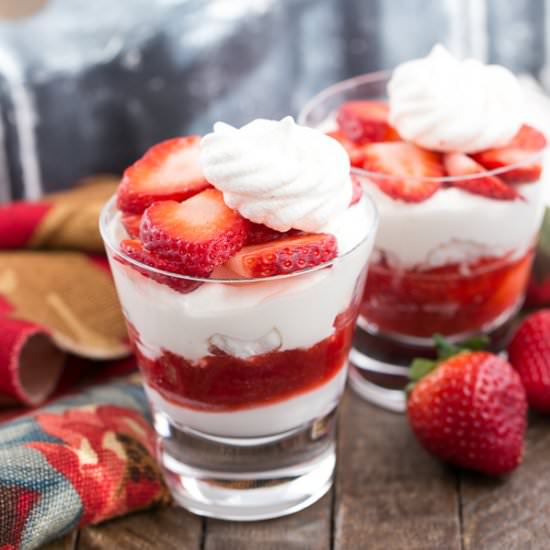 Eton Mess with Strawberry Sauce