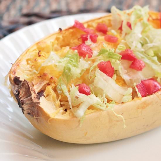 Turkey Taco Stuffed Spaghetti Squash