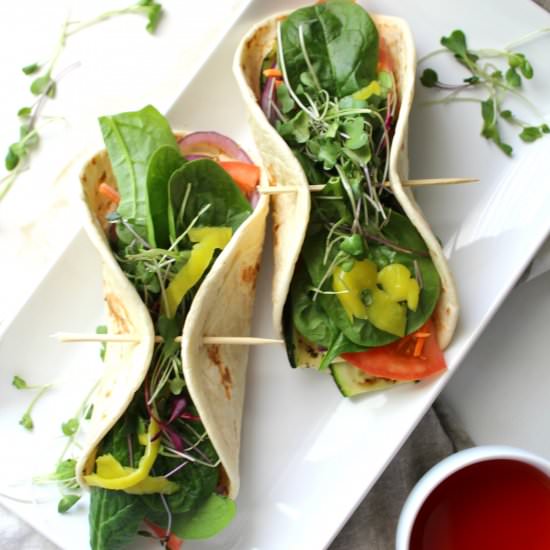 Grilled Veggie Hummus Wraps