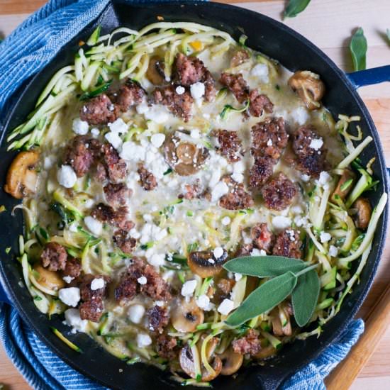 Creamy Zoodles with Sauasge