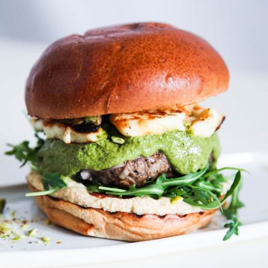 Lamb Burger with Halloumi