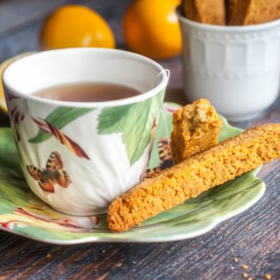 Paleo Meyer Lemon Ginger Biscotti