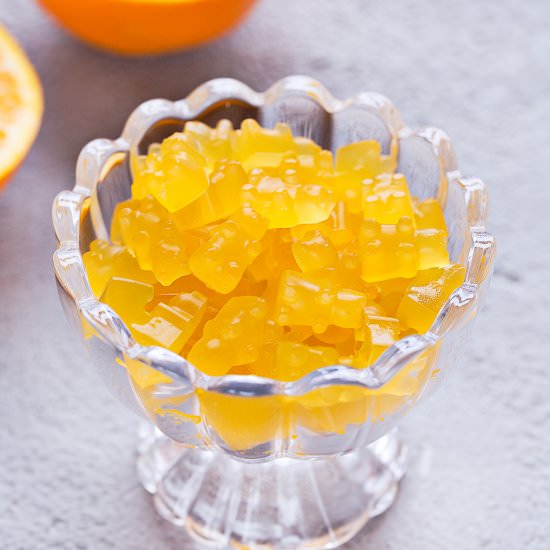 Homemade Orange Gummy Bears