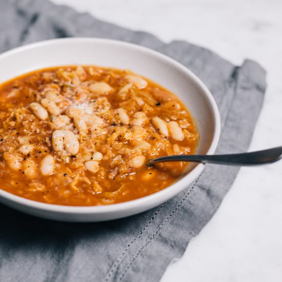 Vegetarian White Bean & Farro Soup