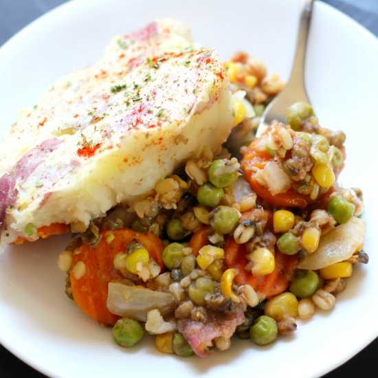 Rustic Mung Bean Shepherd’s Pie