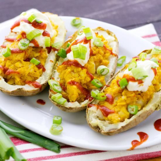 Vegan Mega-Stuffed Potato Skins
