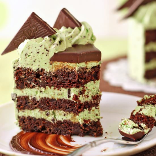 Mint Chocolate Chip Layer Cake