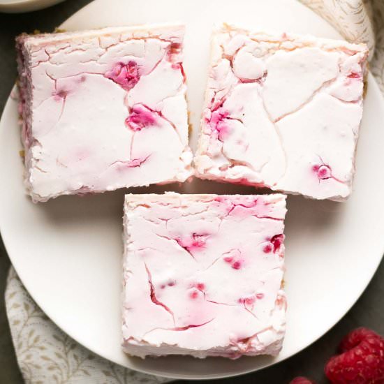 Raspberry Almond Cheesecake Bars