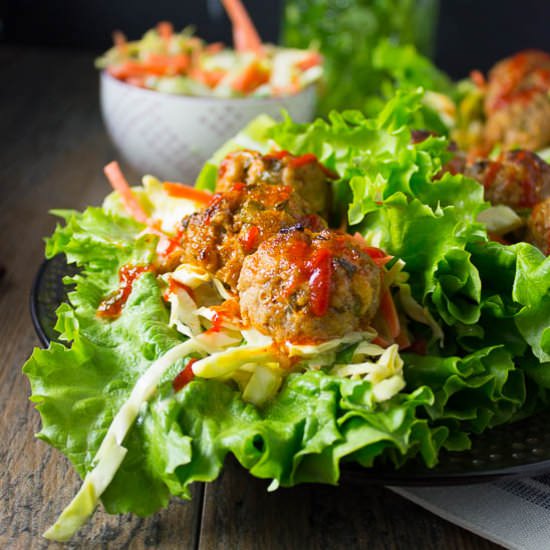 Thai Meatball Lettuce Wraps