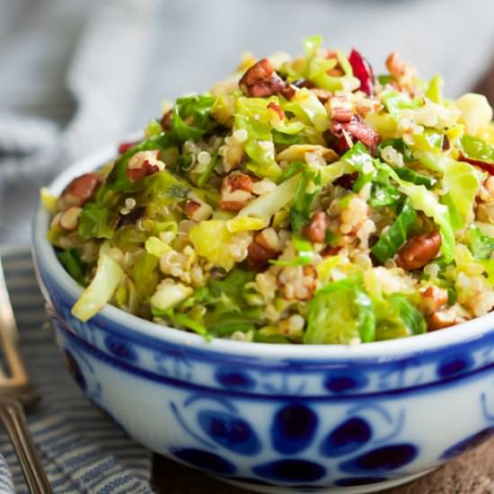 Warm Quinoa Brussels Sprouts Salad