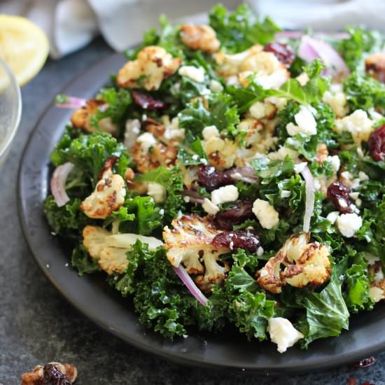 Roasted Cauliflower Kale Salad