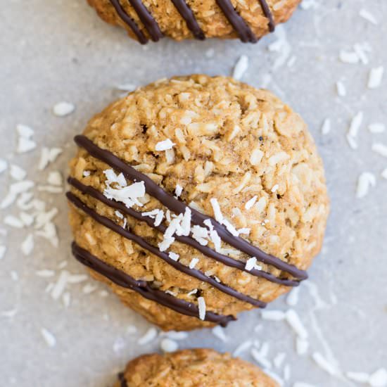 Triple coconut oatmeal cookies