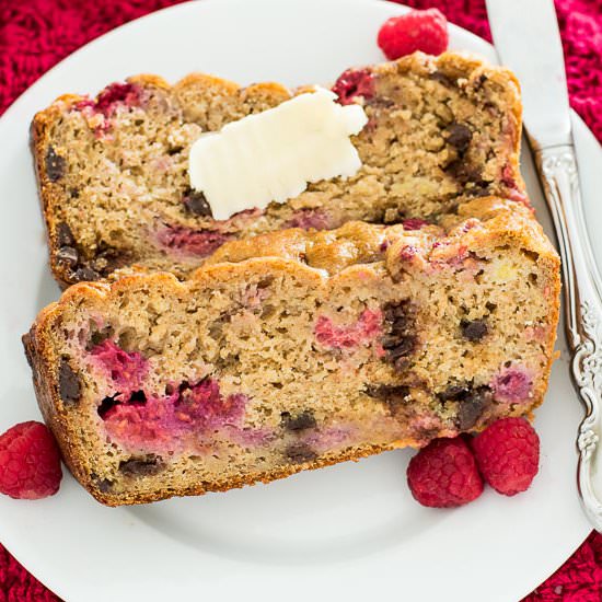 Raspberry Chocolate Banana Bread