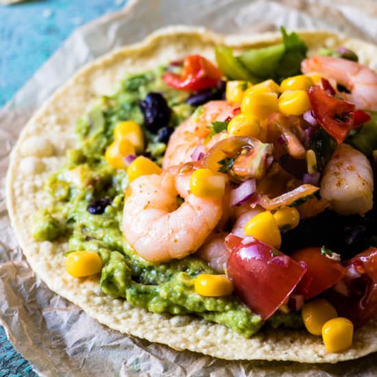 Fiery Prawn and Avocado Tostadas