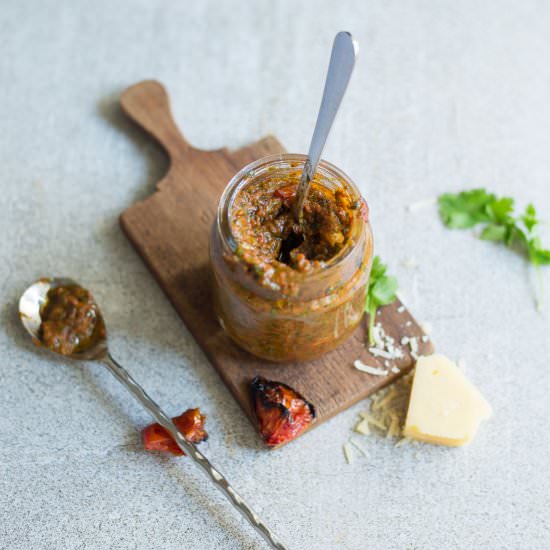 Oven-dried tomato & coriander pesto