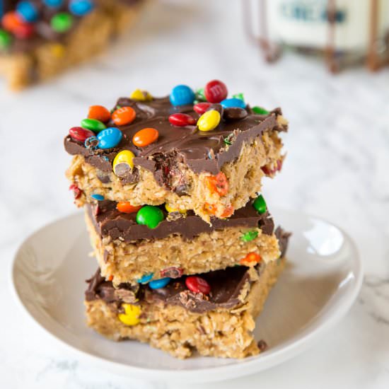 Monster Cookie No Bake Bars