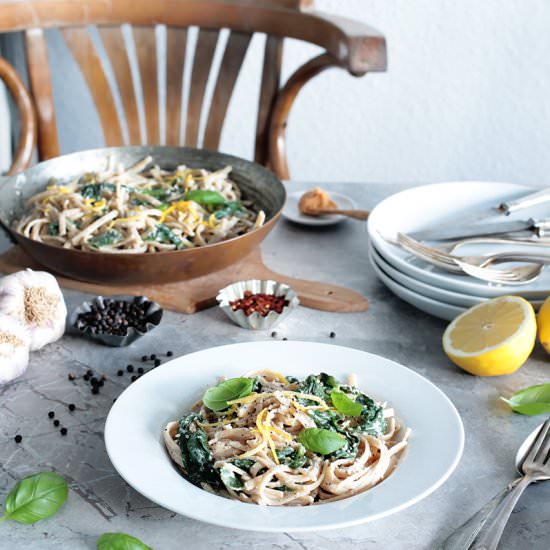 Simple Vegan Lemon Miso Pasta