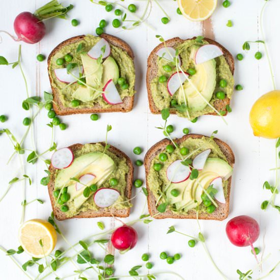 Sweet Pea Power Pesto Avocado Toast