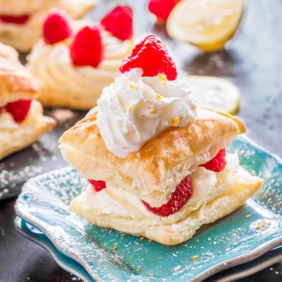 Lemon Raspberry Cheesecake Puffs