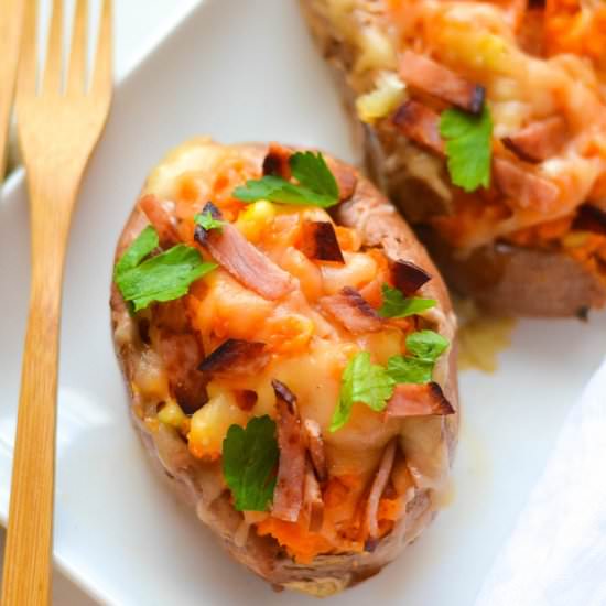 Hawaiian Stuffed Sweet Potatoes