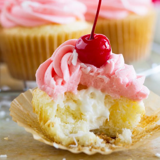Cherry Coconut Cupcakes