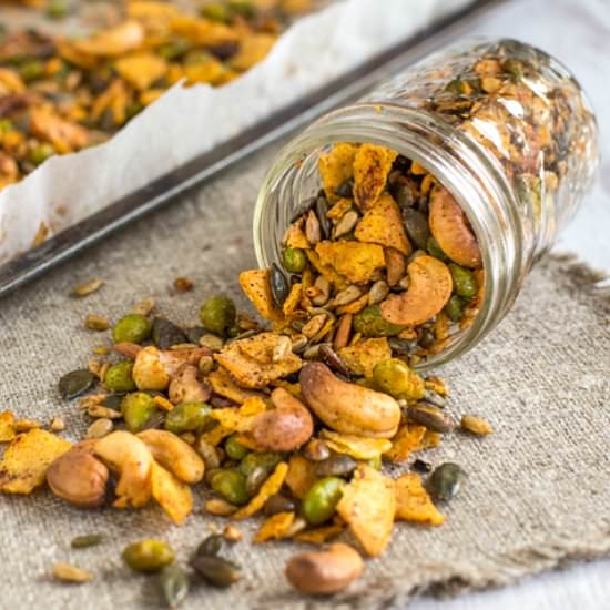 Cajun spiced savoury trail mix