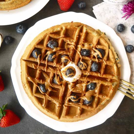 Paleo + GF Mashed Blueberry Waffles