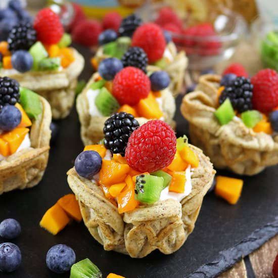 Fruity Waffle Dessert Cups