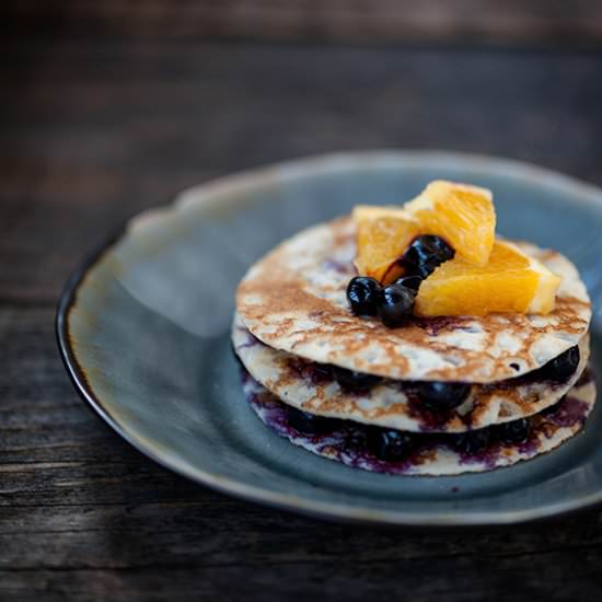 Crepe Cake with Blueberries