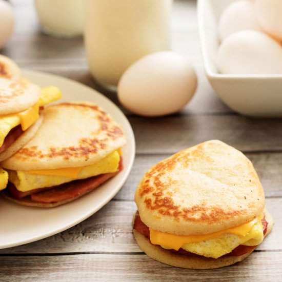 Ham, Egg & Cheese Pancake Sliders