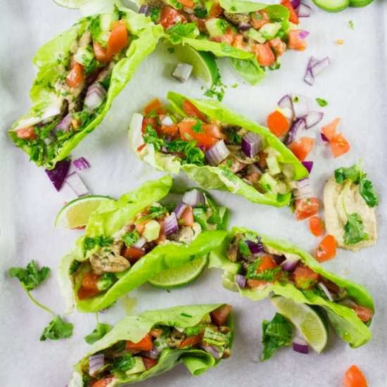 Chicken Shawarma in Lettuce Cups