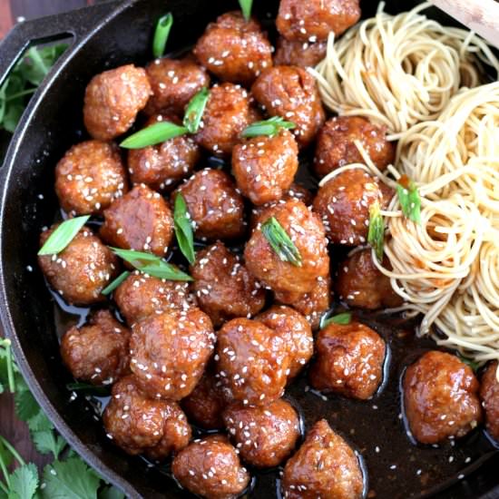 Sesame Soy Ginger Pork Meatballs