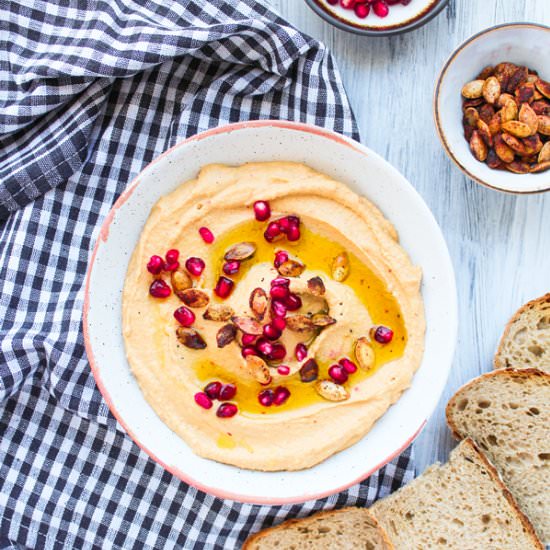 Pumpkin Hummus with Fresh Chilli