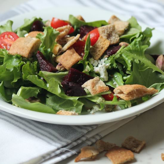 Kale Salad with Pita Croutons