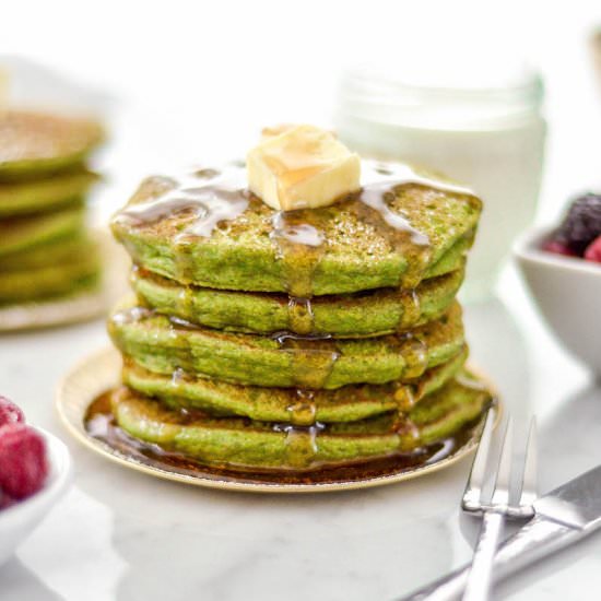 Spinach Oatmeal Pancakes