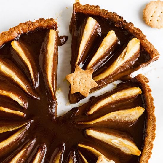 Honey Pear Chocolate Tart