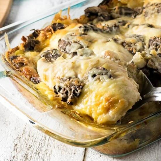 Portobello Swiss Chicken Bake