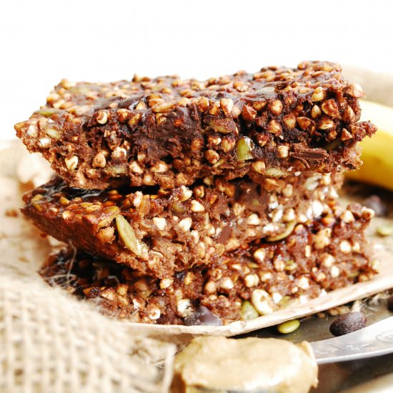 Buckwheat Chocolate Banana Granola Bars