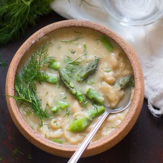 White Bean Asparagus Dill Soup