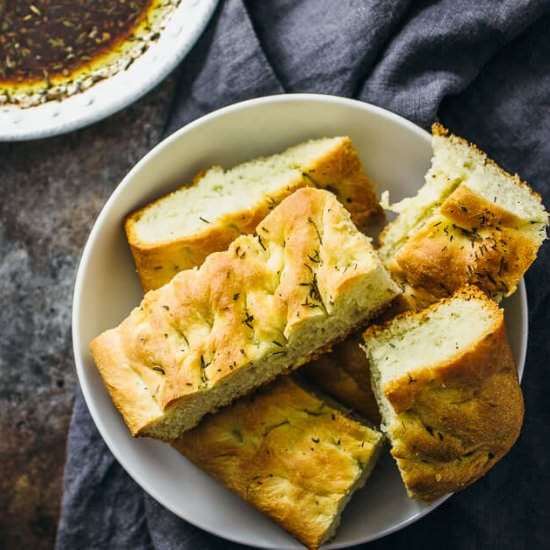 Homemade focaccia bread
