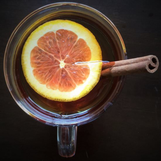 Orange Spiced Rum Hot Tea Toddy