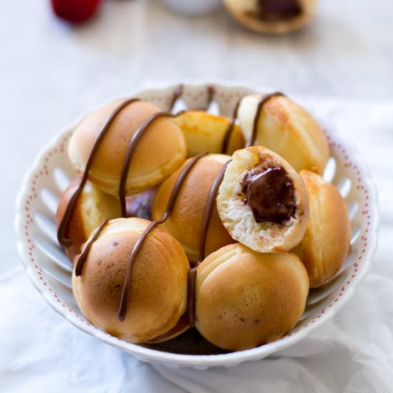 Nutella Stuffed Pancake Poppers